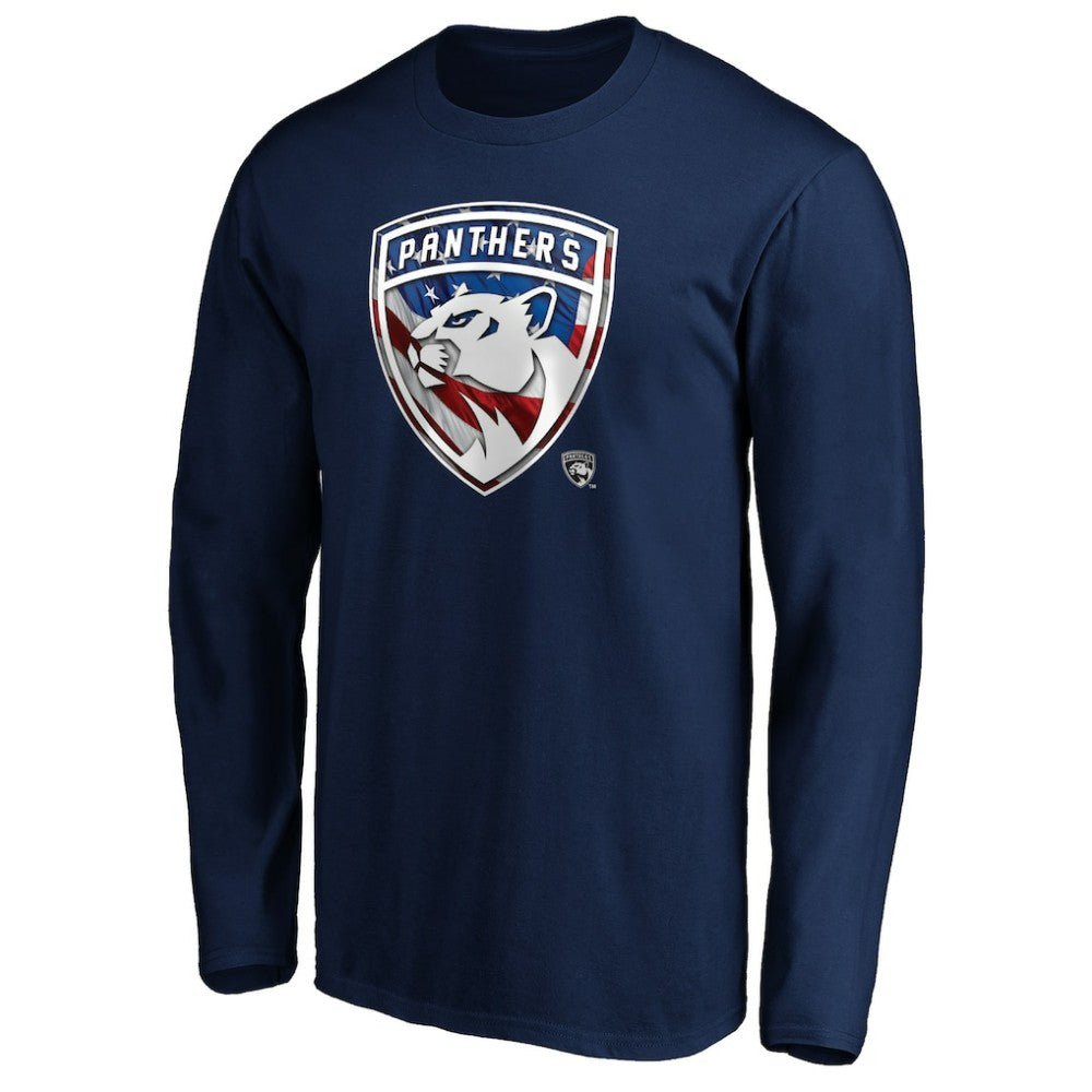 Florida Panthers Banner Wave Logo Long Sleeve T-Shirt Navy