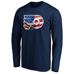 Philadelphia Flyers Banner Wave Logo Long Sleeve T-Shirt Navy