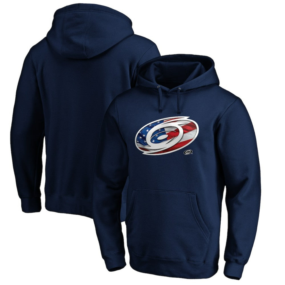 Carolina Hurricanes Banner Wave Logo Pullover Hoodie Navy