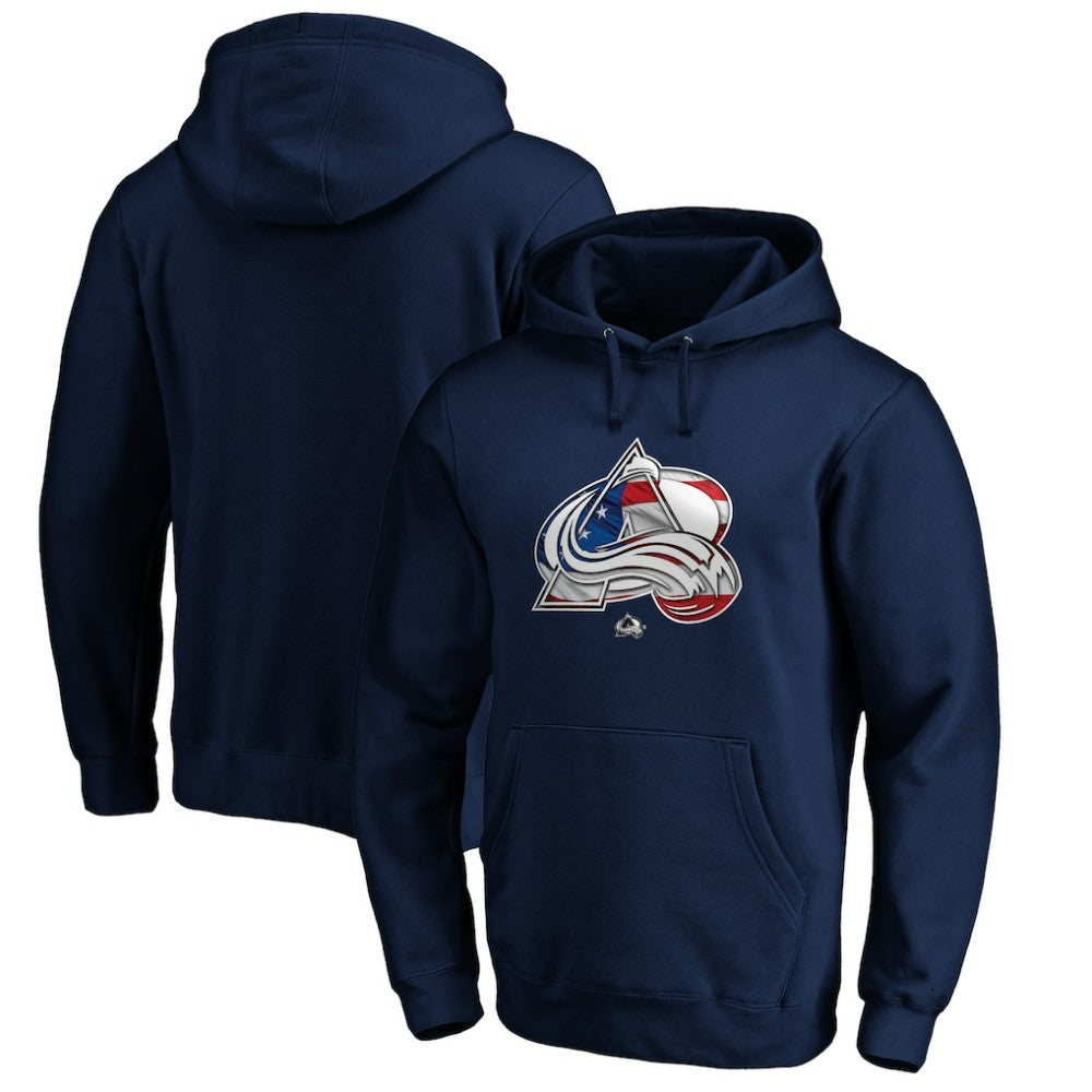Colorado Avalanche Banner Wave Logo Pullover Hoodie Navy