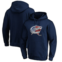 Columbus Blue Jackets Banner Wave Logo Pullover Hoodie Navy