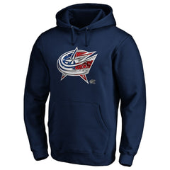 Columbus Blue Jackets Banner Wave Logo Pullover Hoodie Navy
