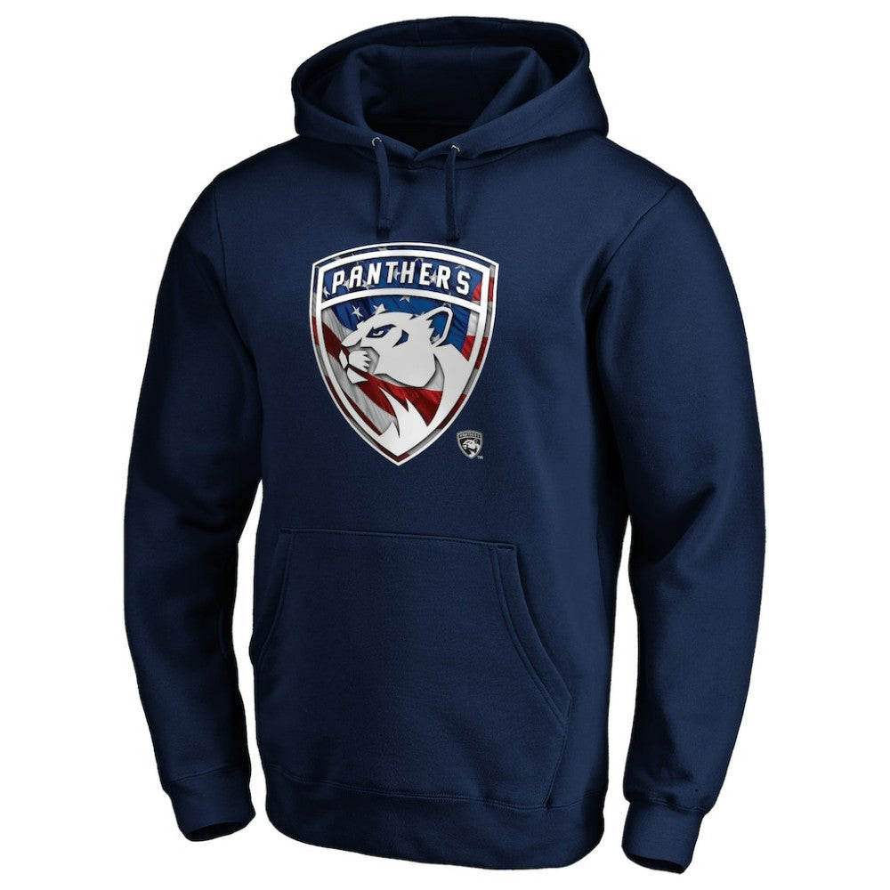 Florida Panthers Banner Wave Logo Pullover Hoodie Navy