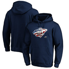 Minnesota Wild Banner Wave Logo Pullover Hoodie Navy