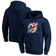 New Jersey Devils Banner Wave Logo Pullover Hoodie Navy