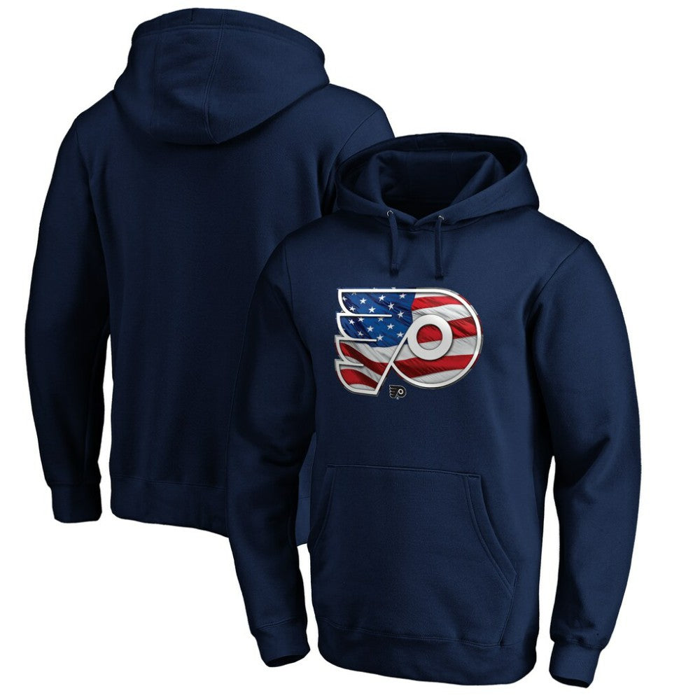 Philadelphia Flyers Banner Wave Logo Pullover Hoodie Navy