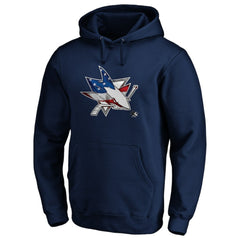 San Jose Sharks Banner Wave Logo Pullover Hoodie Navy