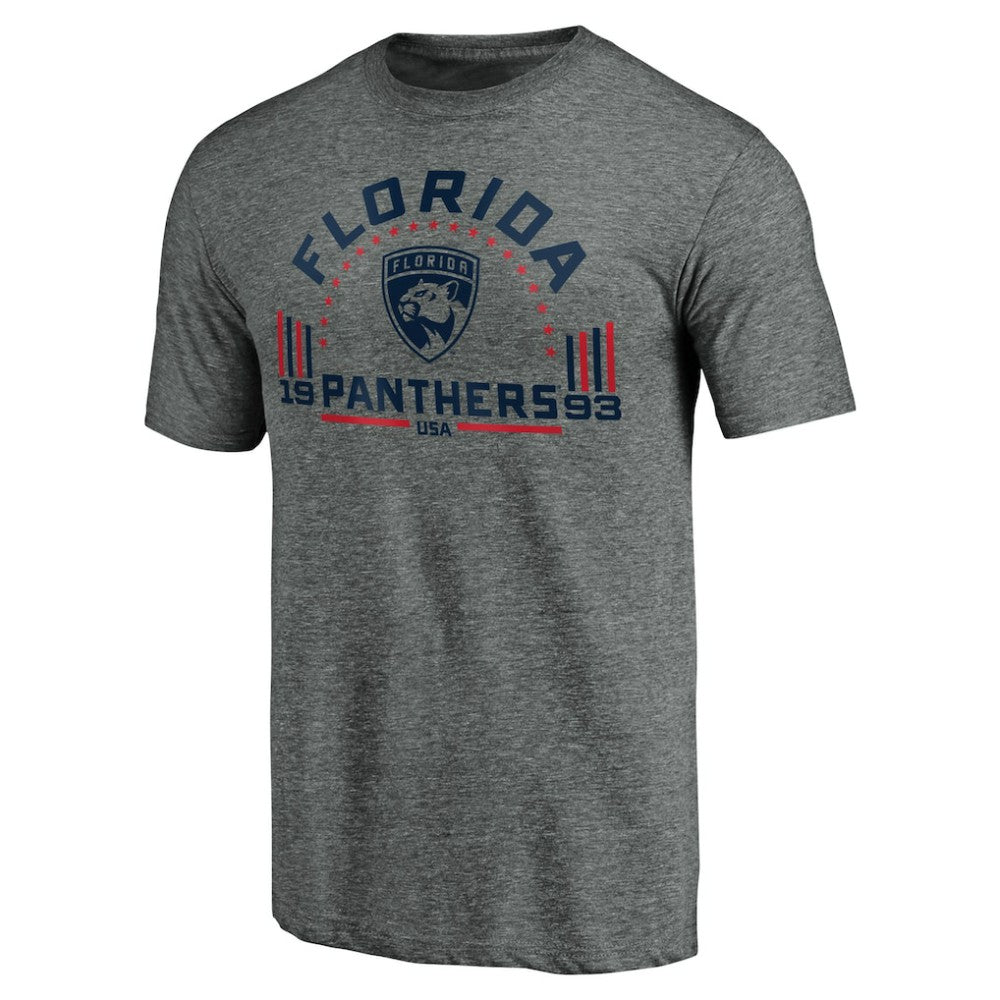 Florida Panthers Team Freedom Tri-Blend T-Shirt Heathered Gray