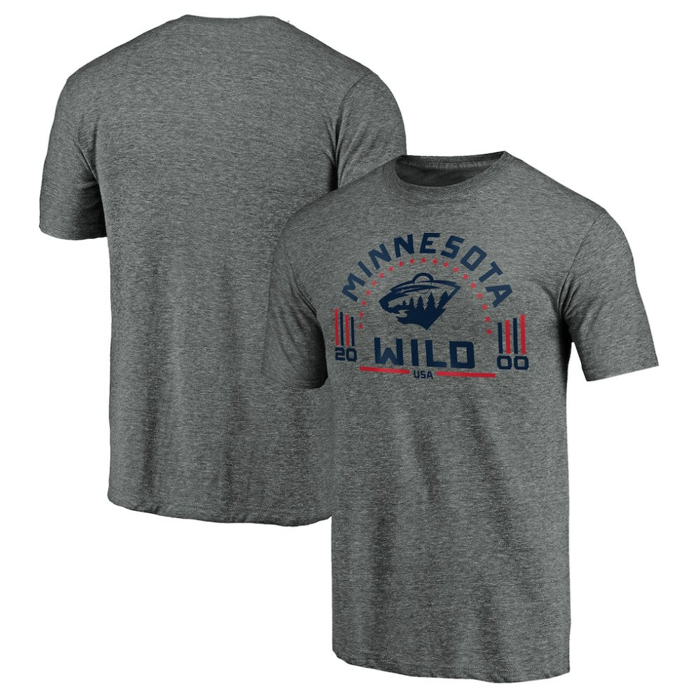 Minnesota Wild Team Freedom Tri-Blend T-Shirt Heathered Gray