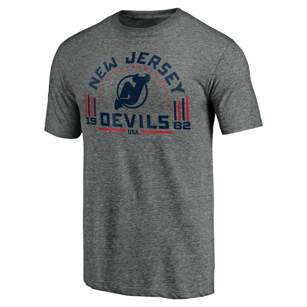 New Jersey Devils Team Freedom Tri-Blend T-Shirt Heathered Gray