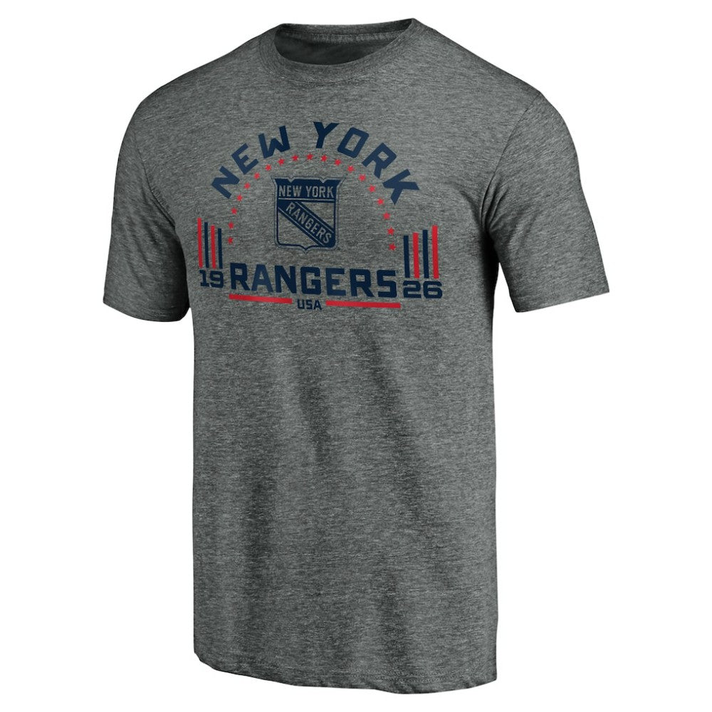 New York Rangers Team Freedom Tri-Blend T-Shirt Heathered Gray