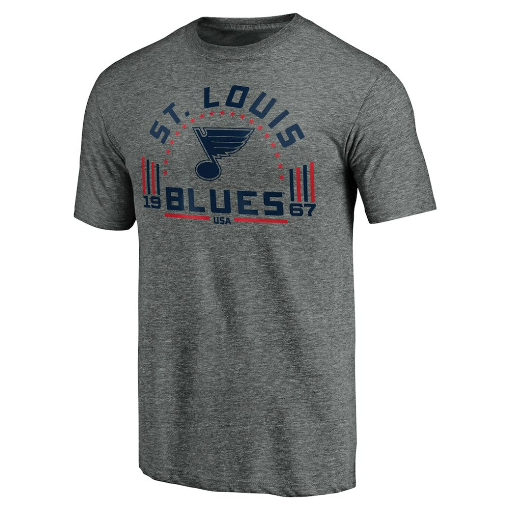 St. Louis Blues Team Freedom Tri-Blend T-Shirt Heathered Gray