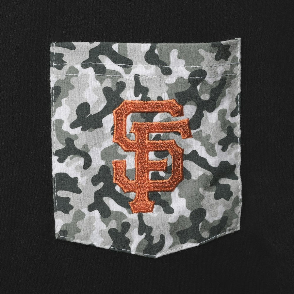 San Francisco Giants 5th & Ocean by Brushed Camo Pocket T-Shirt Black | New Era