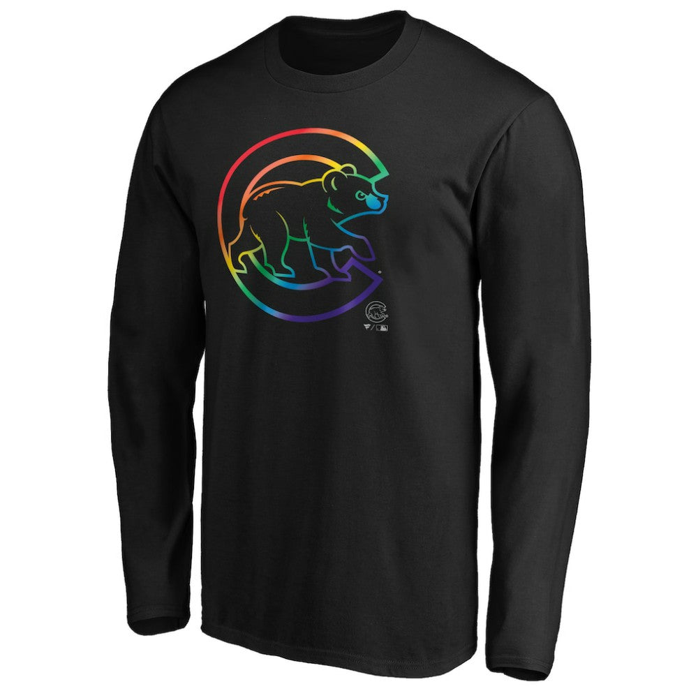 Chicago Cubs Team Pride Logo Long Sleeve T-Shirt Black