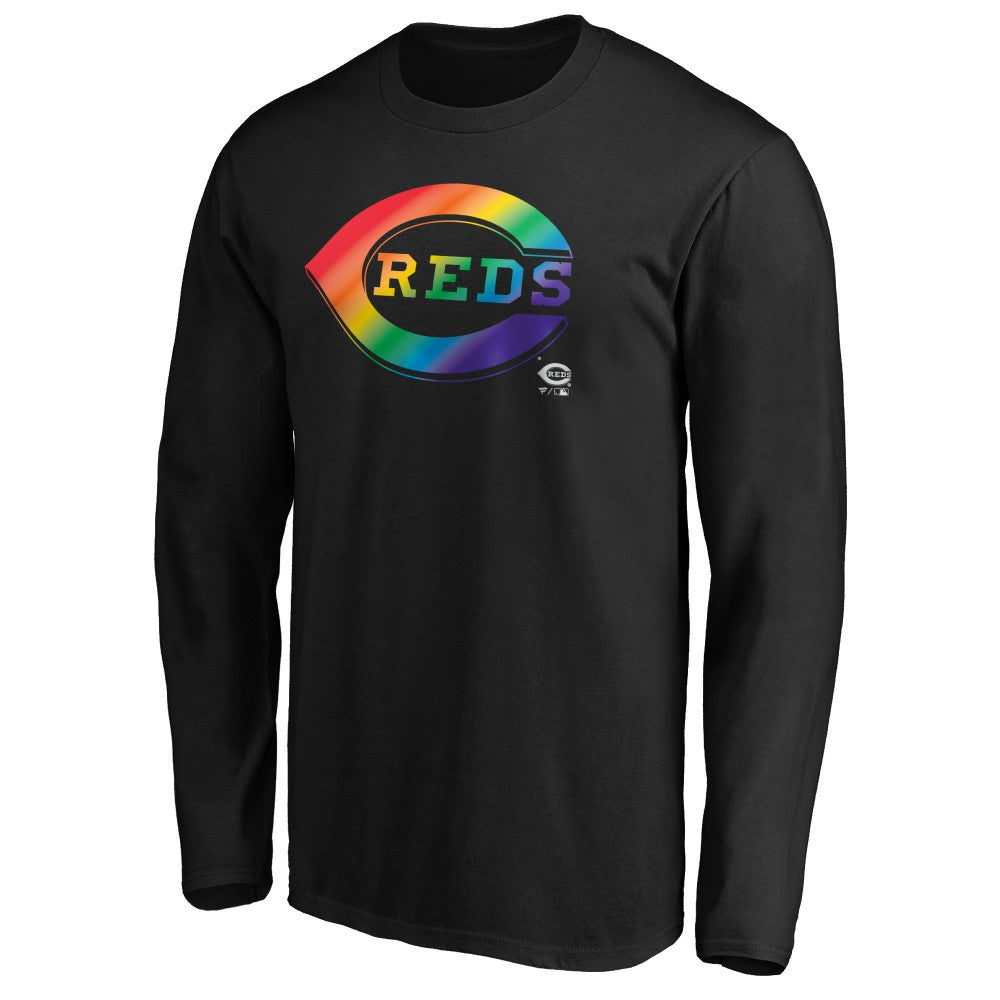 Cincinnati Reds Team Pride Logo Long Sleeve T-Shirt Black