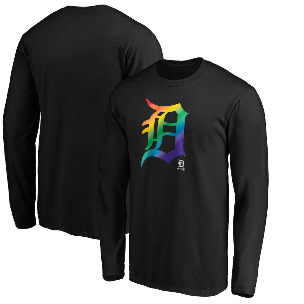 Detroit Tigers Team Pride Logo Long Sleeve T-Shirt Black