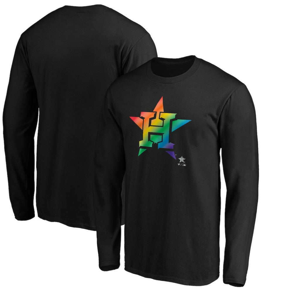 Houston Astros Team Pride Logo Long Sleeve T-Shirt Black