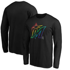 Miami Marlins Team Pride Logo Long Sleeve T-Shirt Black