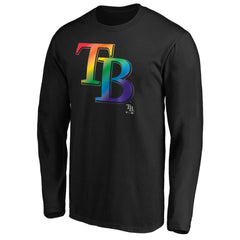Tampa Bay Rays Team Pride Logo Long Sleeve T-Shirt Black