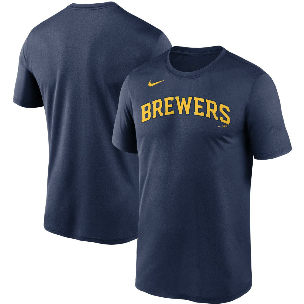 Milwaukee Brewers Wordmark Legend Performance T-Shirt Navy | Nike