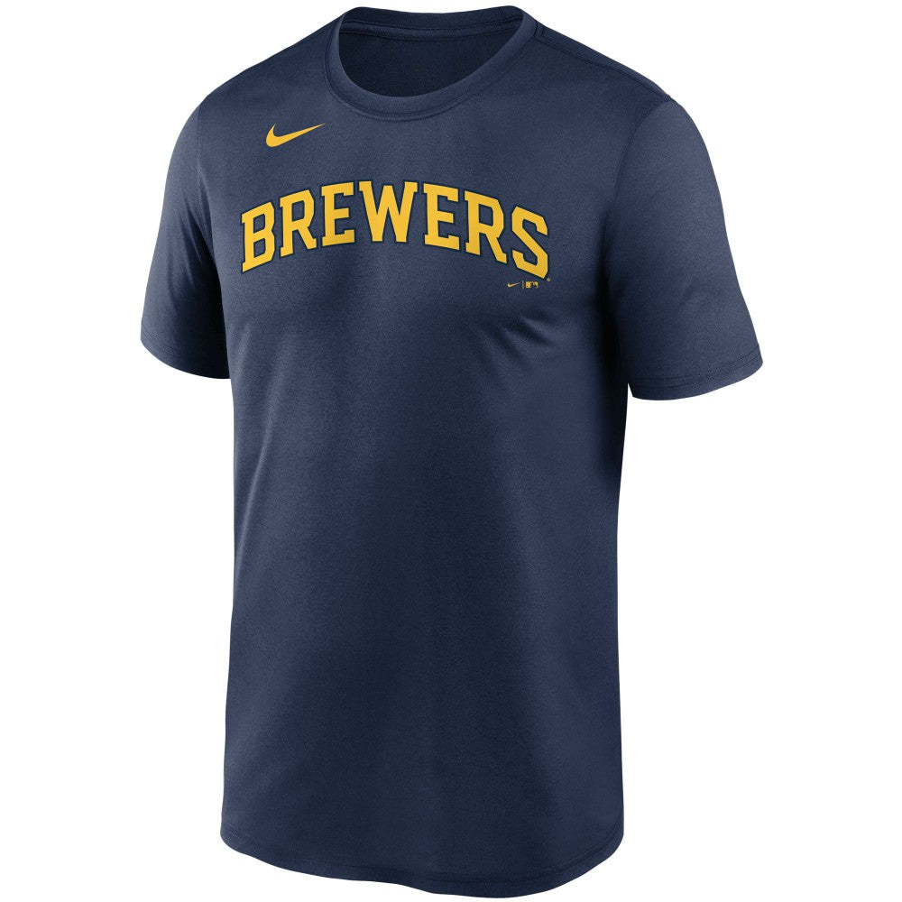 Milwaukee Brewers Wordmark Legend Performance T-Shirt Navy | Nike