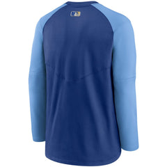 Kansas City Royals Authentic Collection Pregame Performance Raglan Pullover Sweatshirt Royal/Light Blue | Nike