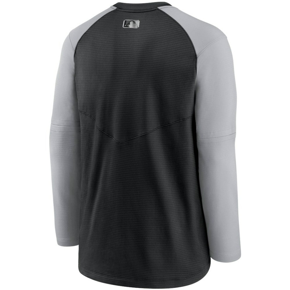Chicago White Sox Authentic Collection Pregame Performance Raglan Pullover Sweatshirt Black/Gray | Nike
