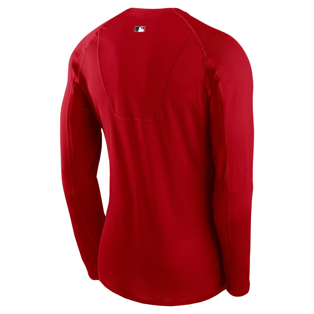 Los Angeles Angels Authentic Collection Raglan Long Sleeve T-Shirt Red | Nike