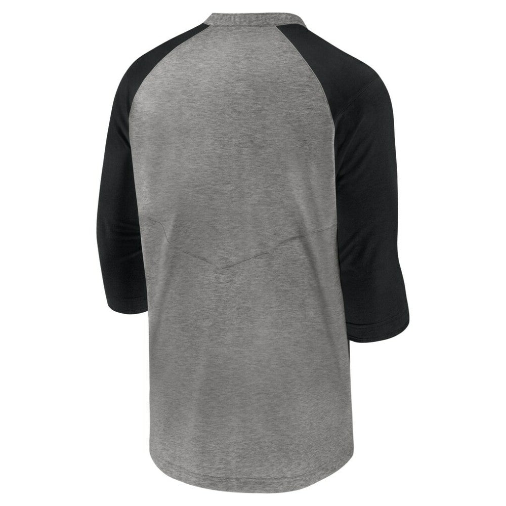 Tampa Bay Rays Authentic Collection Flux Henley Raglan 3/4-Sleeve T-Shirt Gray | Nike