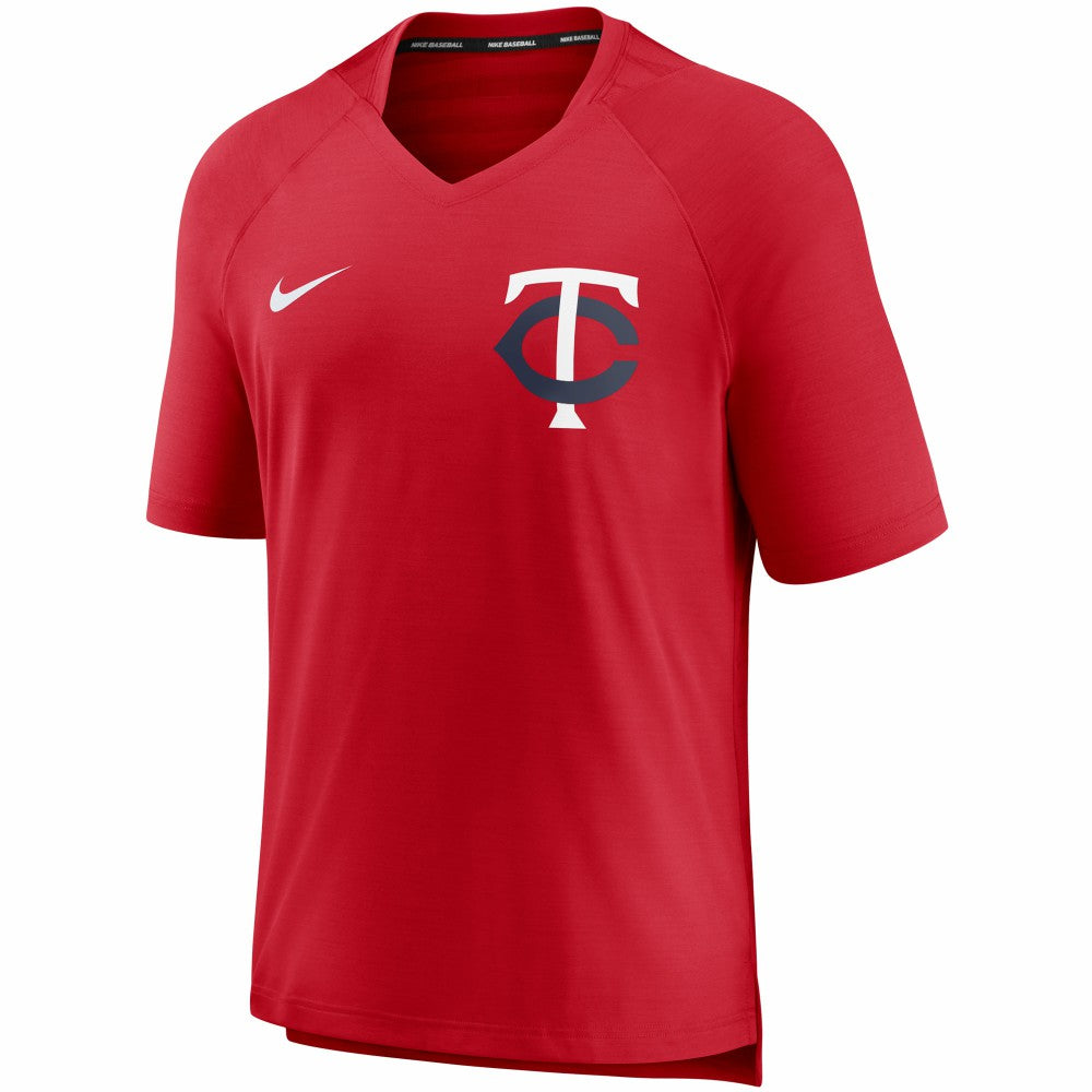 Minnesota Twins Authentic Collection Pregame Performance V-Neck T-Shirt Red | Nike