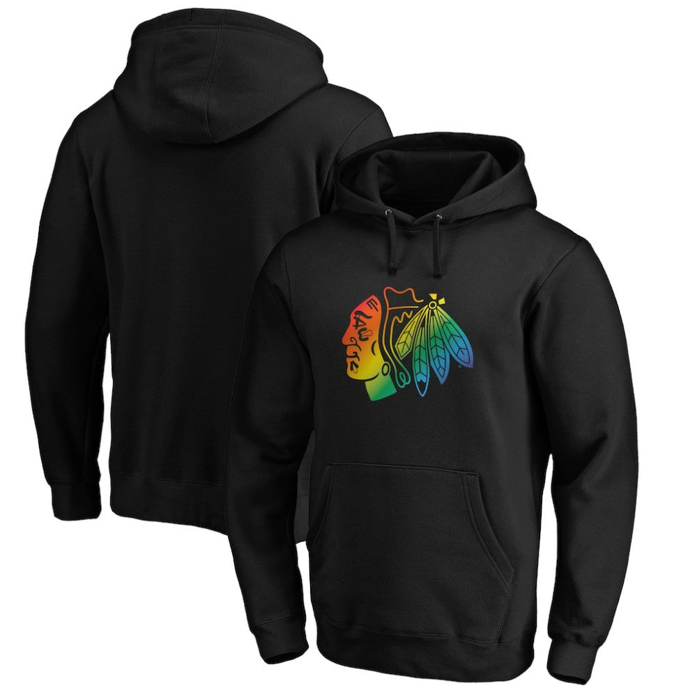 Chicago Blackhawks Team Pride Logo Pullover Hoodie Black