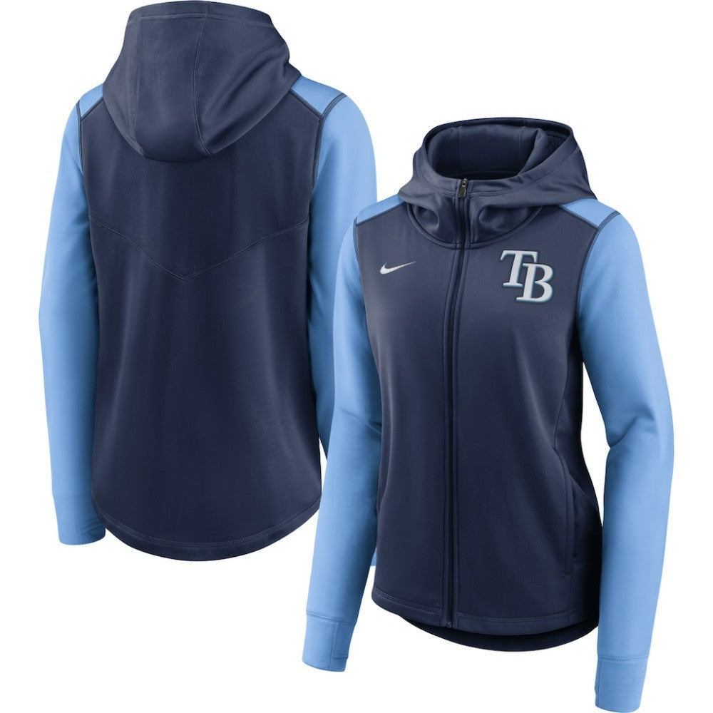 Tampa Bay Rays Women's Authentic Collection Baseball Performance Full-Zip Hoodie Navy/Light Blue | Nike