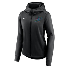 Miami Marlins Women's Authentic Collection Baseball Performance Full-Zip Hoodie Black | Nike