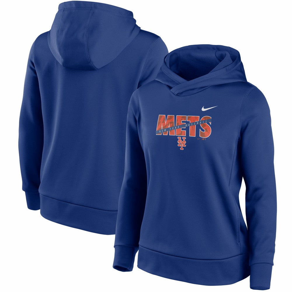 New York Mets Women's Club Angle Performance Pullover Hoodie Royal | Nike