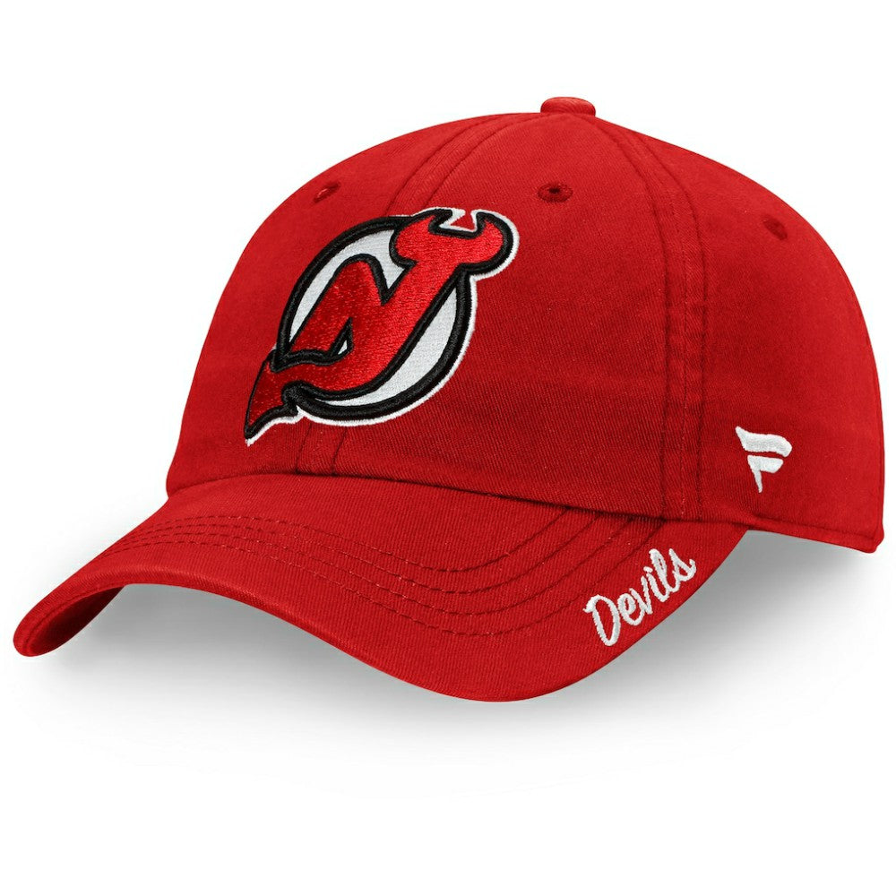 New Jersey Devils Fanatics Women's Core Primary Logo Adjustable Hat Red