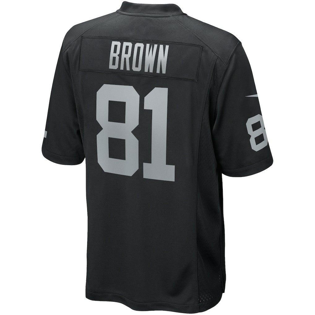 Tim Brown Las Vegas Raiders Game Retired Player Jersey - Black