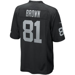 Tim Brown Las Vegas Raiders Game Retired Player Jersey - Black