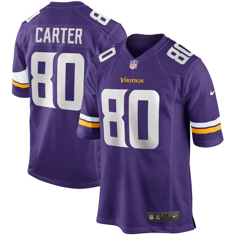 Cris Carter Minnesota Vikings Game Retired Player Jersey - Purple