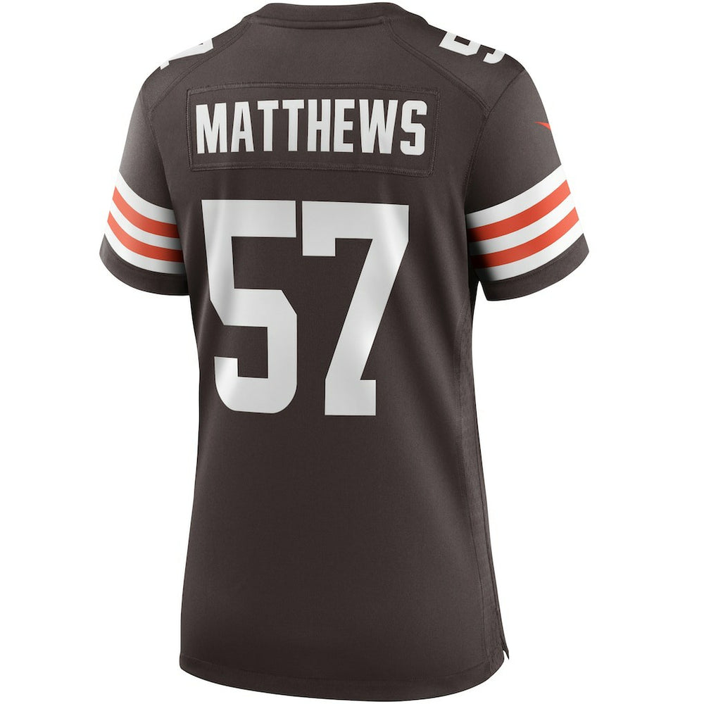 Clay Matthews Cleveland Browns Women's Game Retired Player Jersey - Brown