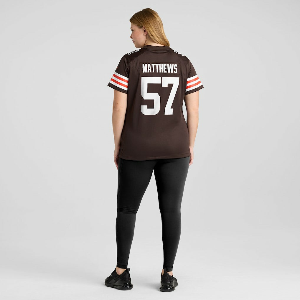 Clay Matthews Cleveland Browns Women's Game Retired Player Jersey - Brown