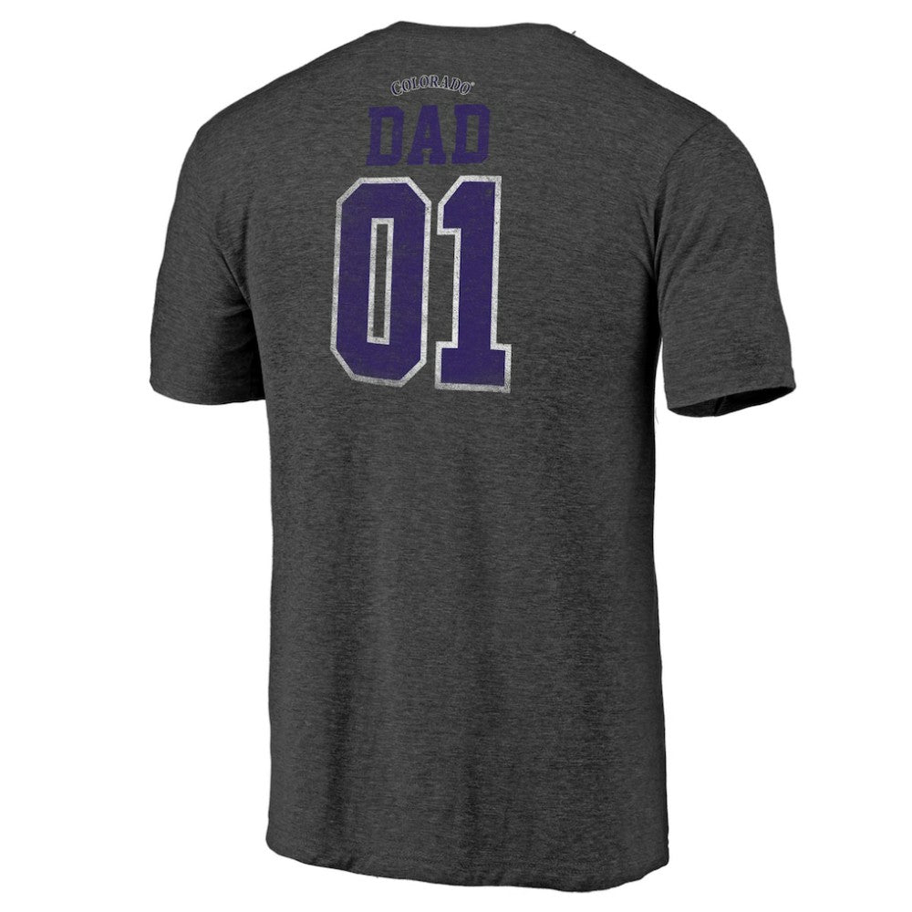 Colorado Rockies Father's Day Greatest Dad Tri-Blend T-Shirt Black