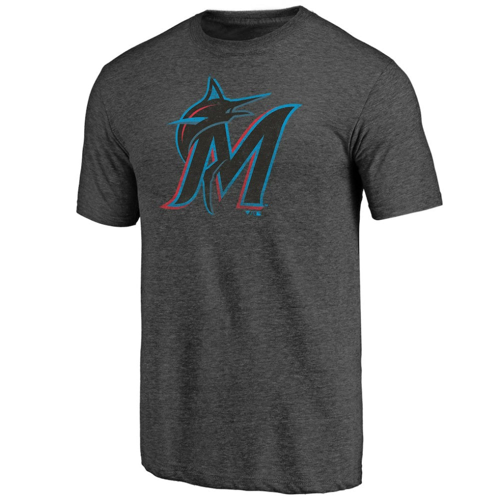 Miami Marlins Father's Day Greatest Dad Tri-Blend T-Shirt Black