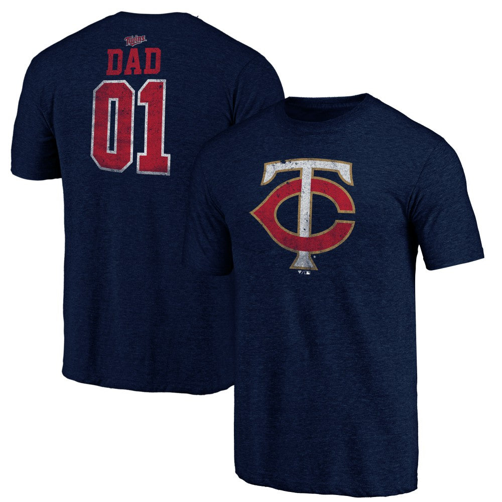 Minnesota Twins Father's Day Greatest Dad Tri-Blend T-Shirt Navy