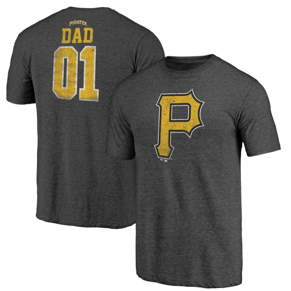Pittsburgh Pirates Father's Day Greatest Dad Tri-Blend T-Shirt Black