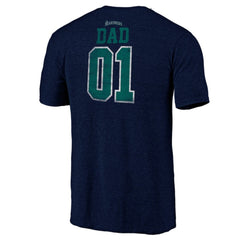 Seattle Mariners Father's Day Greatest Dad Tri-Blend T-Shirt Navy
