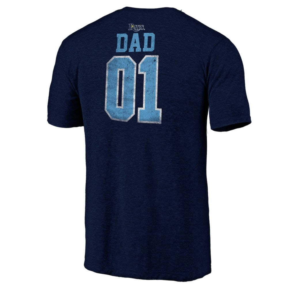 Tampa Bay Rays Father's Day Greatest Dad Tri-Blend T-Shirt Navy