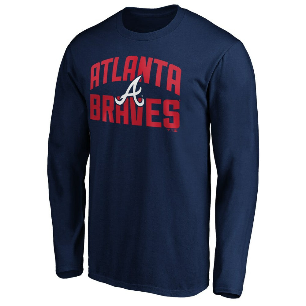 Atlanta Braves Father's Day #1 Dad Long Sleeve T-Shirt Navy