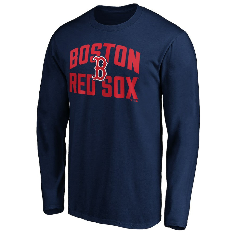Boston Red Sox Father's Day #1 Dad Long Sleeve T-Shirt Navy
