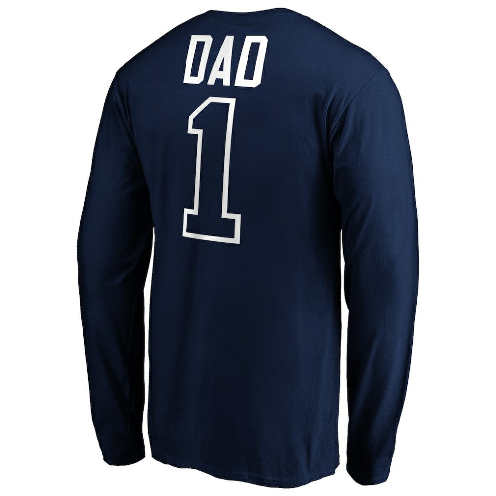 Boston Red Sox Father's Day #1 Dad Long Sleeve T-Shirt Navy