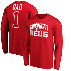 Cincinnati Reds Father's Day #1 Dad Long Sleeve T-Shirt Red